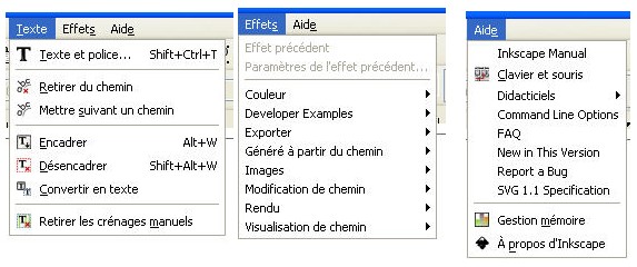 qui pourrait me faire uen capture d'écran de INSKAPE EcranInkscapeTexteEffetsAide